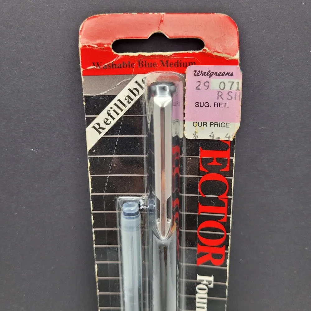 Vintage Parker Vector Fountain Pen 03713 NEW Medium Washable Blue Ink
